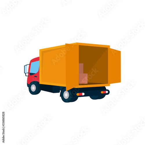 delivery cargo truck icon, flat style