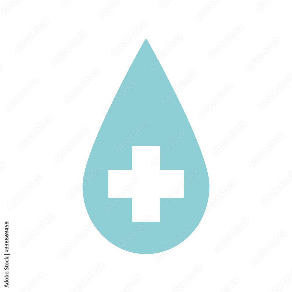 Isolated drop with cross flat style icon vector design Isolated drop with cross flat style icon vector design