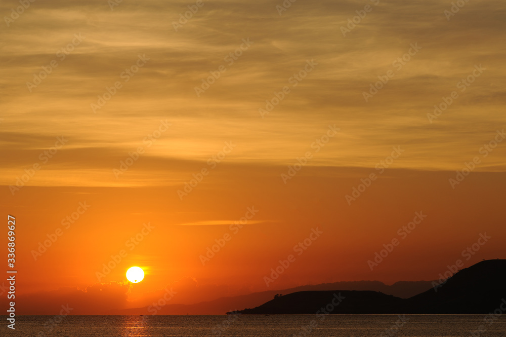 The sunrise view from beach of kenawa island, Lombok - Indonesia
