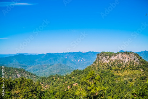 big mountain with blue sky background