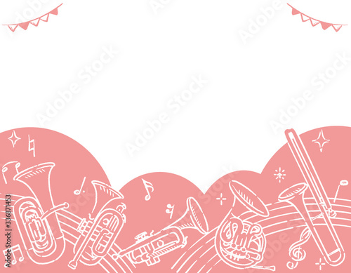 楽器のイラストを使った背景素材