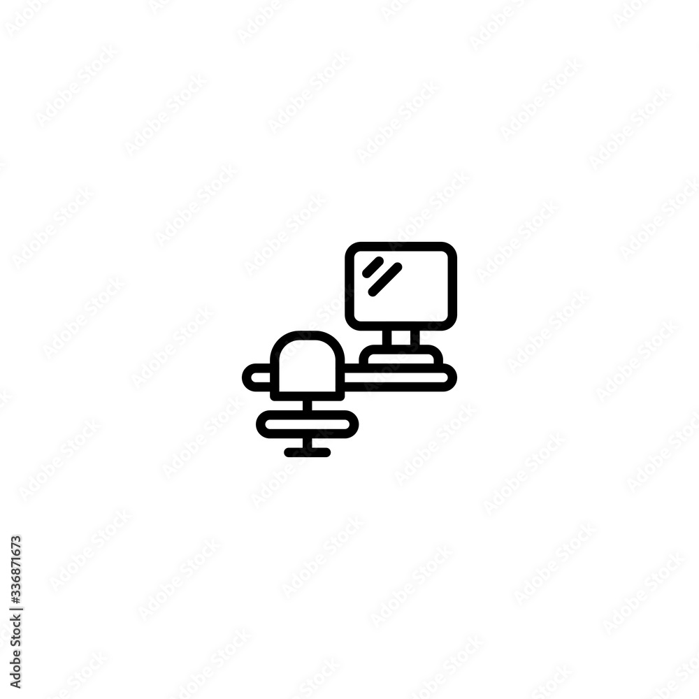 Simple set thin linear icon or logo home office work suitable for mobile apps, website, and more.with editable stroke 48x48 pixel perfect on white background Simple set thin linear icon or logo home office work suitable for mobile apps, website, and more.with editable stroke 48x48 pixel perfect on white background