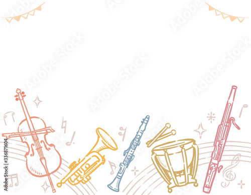 楽器のイラストを使った背景素材
