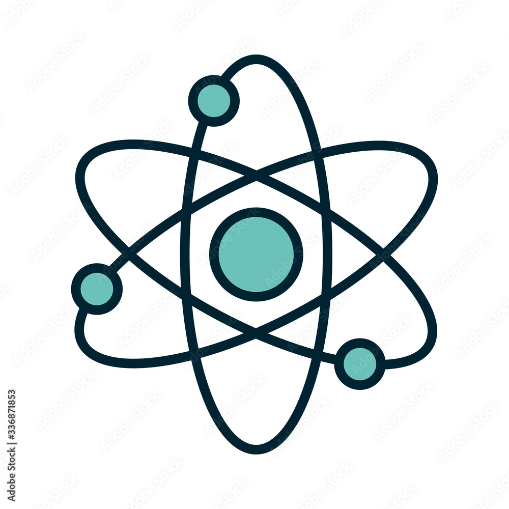 Isolated atom line and fill style icon vector design Isolated atom line and fill style icon vector design
