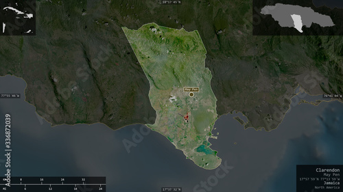 Clarendon, Jamaica - composition. Satellite photo