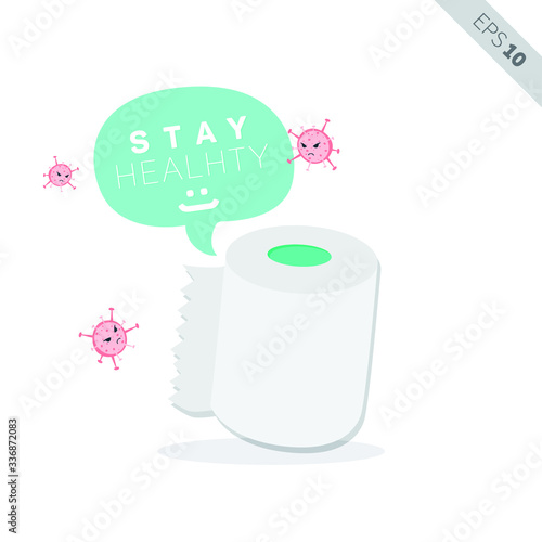 Creative Stay Healthy Kit Equipment to Avoid Corona Virus Illustration, Vector