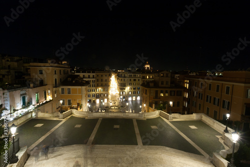 Spanish Steps night view, Rome, Italy