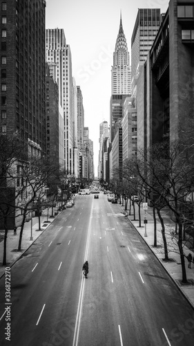 Black and white New York cityscape.
