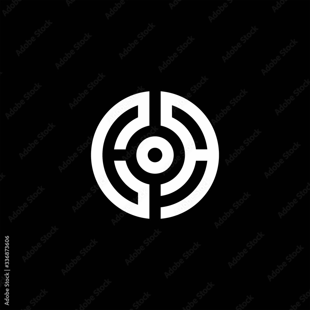 CA monogram logo with abstract circle style and dot in the middle CA monogram logo with abstract circle style and dot in the middle
