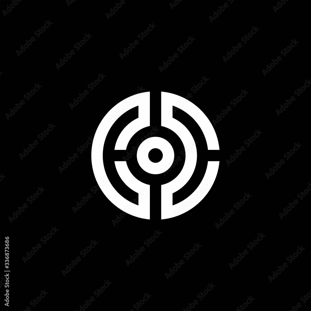 CC monogram logo with abstract circle style and dot in the middle CC monogram logo with abstract circle style and dot in the middle