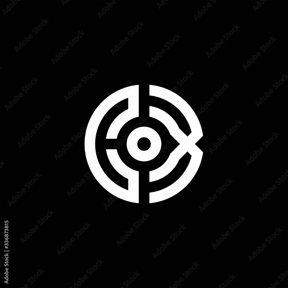 CX monogram logo with abstract circle style and dot in the middle CX monogram logo with abstract circle style and dot in the middle