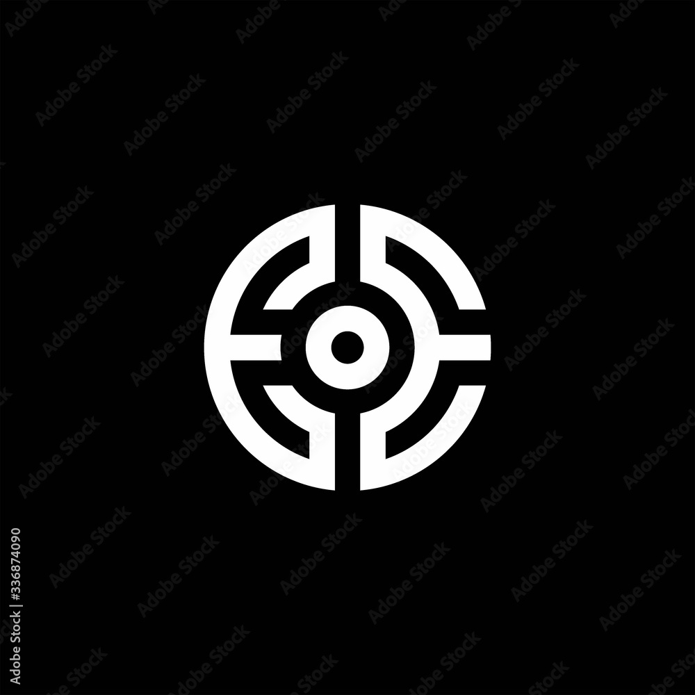 EE monogram logo with abstract circle style and dot in the middle EE monogram logo with abstract circle style and dot in the middle