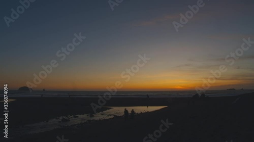 Gorgeous golden hour beach time-lapse shot in cinema 4k