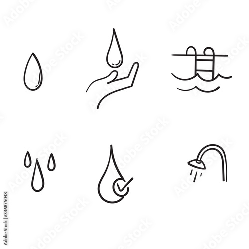 hand drawn doodle water drop illustration vector cartoon style vector