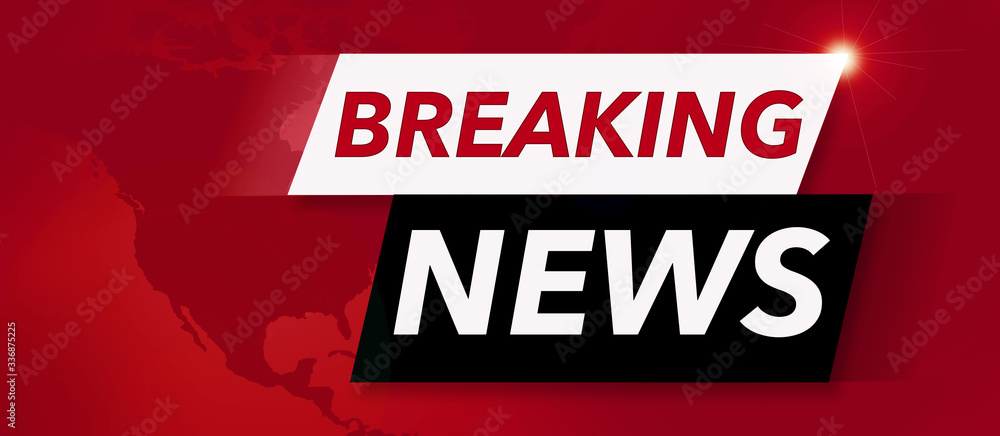 Here is a television news breaking news logo in red, white and black ...