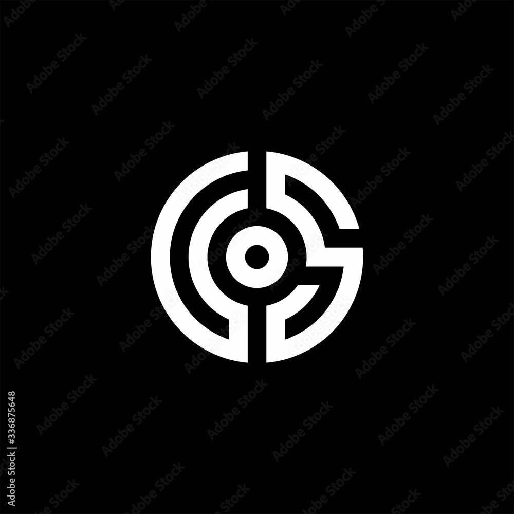 US monogram logo with abstract circle style and dot in the middle US monogram logo with abstract circle style and dot in the middle