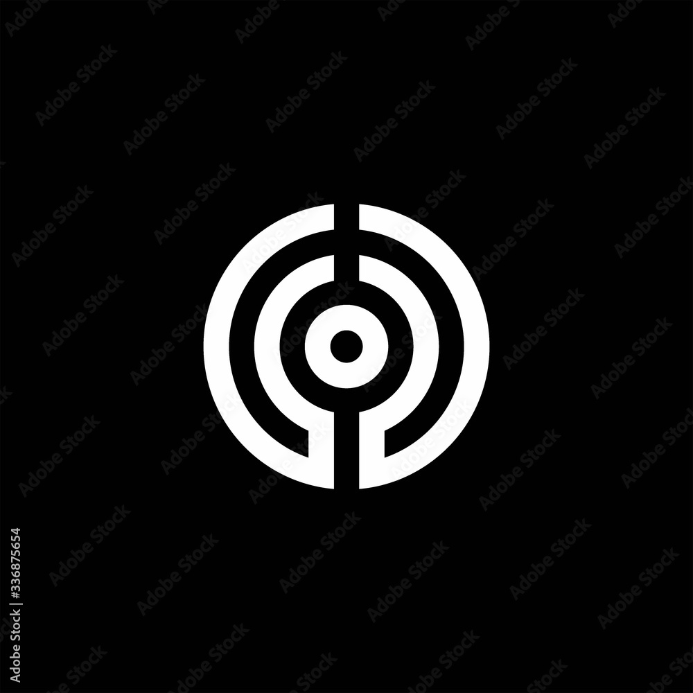UU monogram logo with abstract circle style and dot in the middle UU monogram logo with abstract circle style and dot in the middle