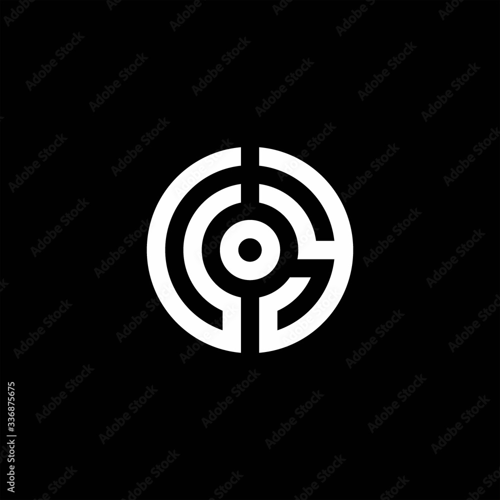 UY monogram logo with abstract circle style and dot in the middle UY monogram logo with abstract circle style and dot in the middle
