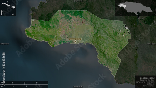 Westmoreland, Jamaica - composition. Satellite photo