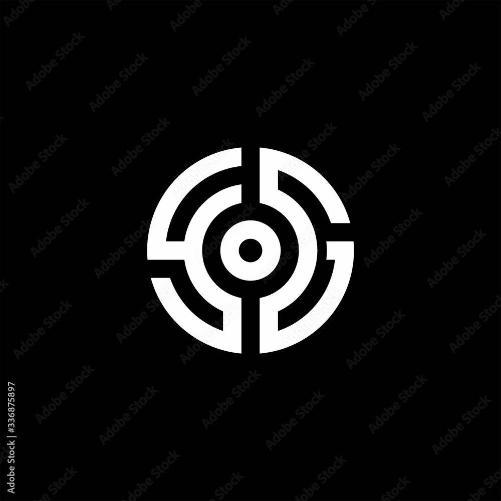 YG monogram logo with abstract circle style and dot in the middle YG monogram logo with abstract circle style and dot in the middle