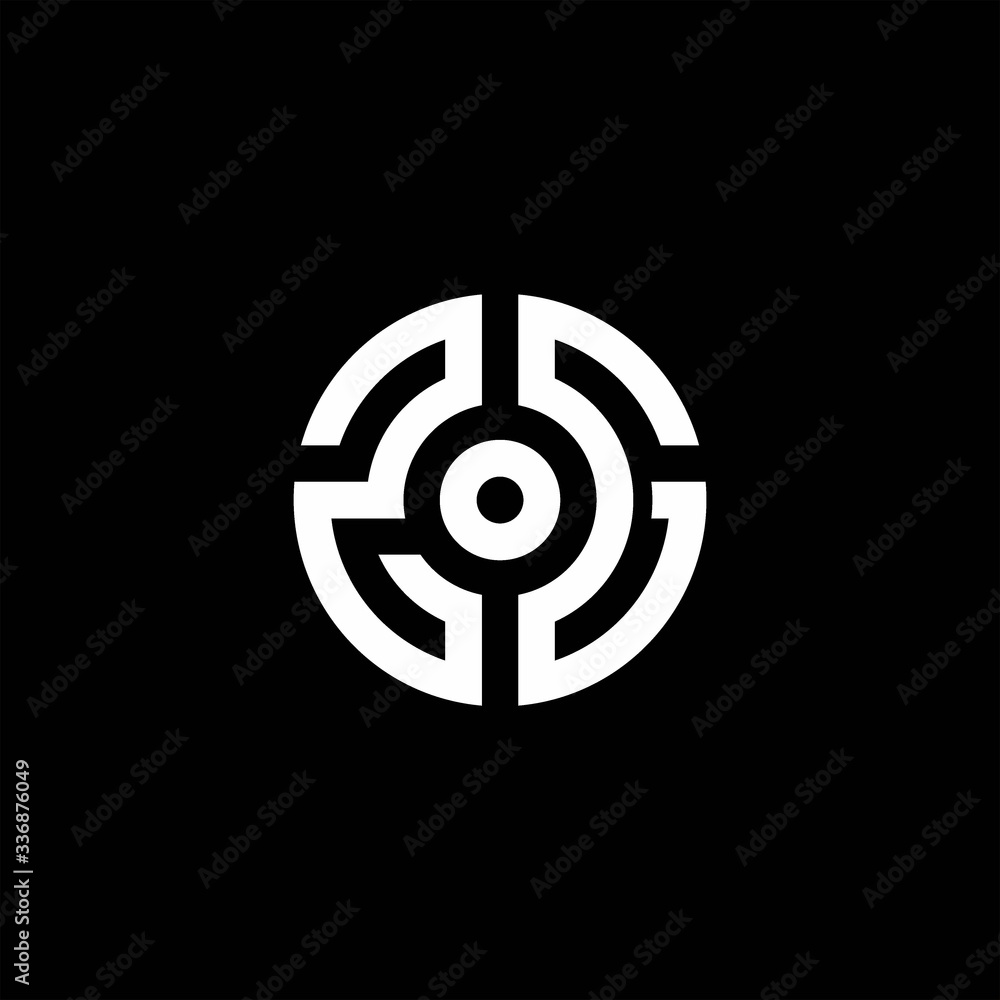 ZG monogram logo with abstract circle style and dot in the middle ZG monogram logo with abstract circle style and dot in the middle