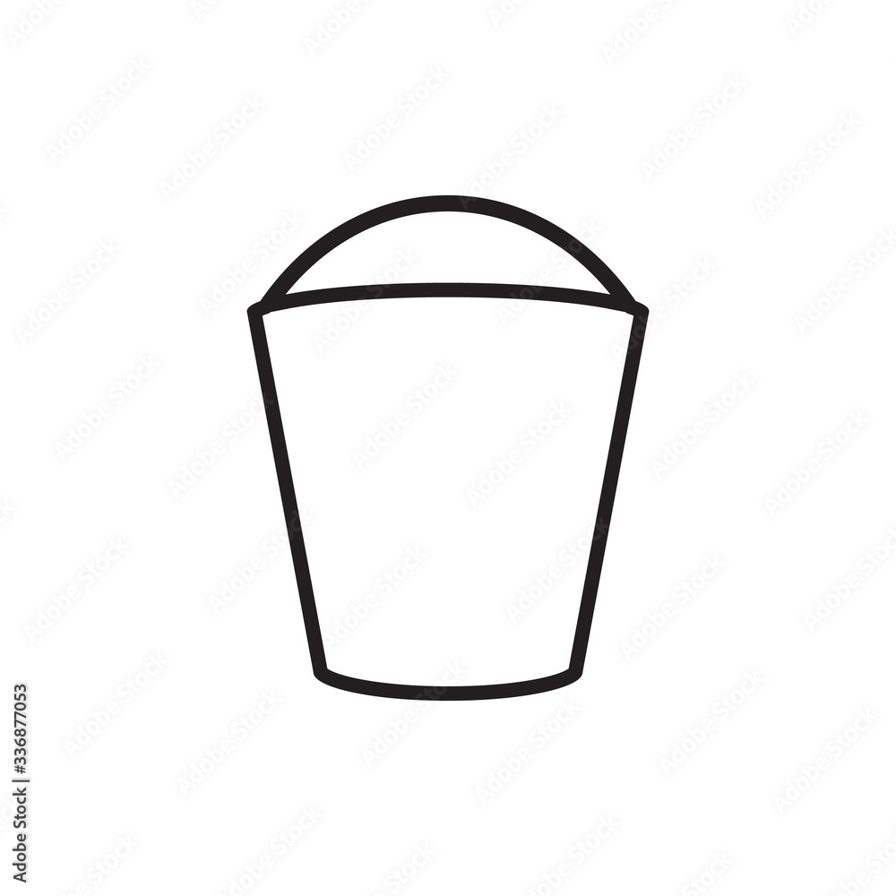 Bucket icon flat and black pictogram on white background with Vector illustration symbol Bucket icon flat and black pictogram on white background with Vector illustration symbol