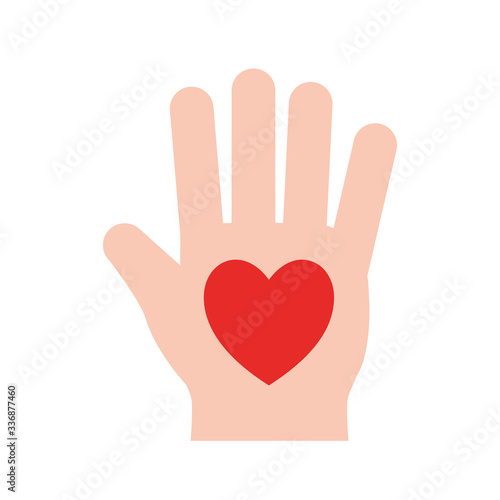 Wallpaper Mural Hand with heart flat style icon vector design Torontodigital.ca