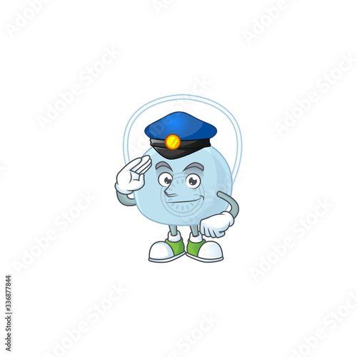 A dedicated Police officer of breathing mask mascot design style