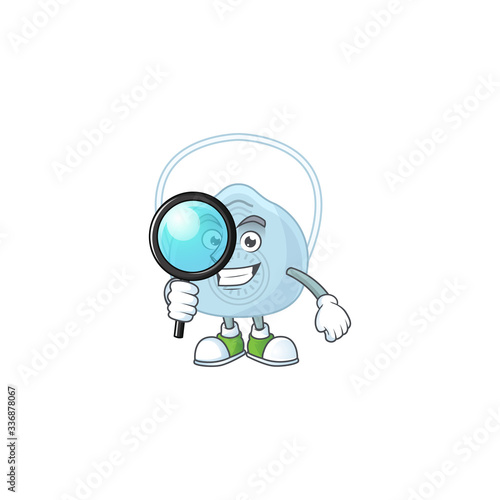 Smart Detective of breathing mask cartoon character design concept © kongvector
