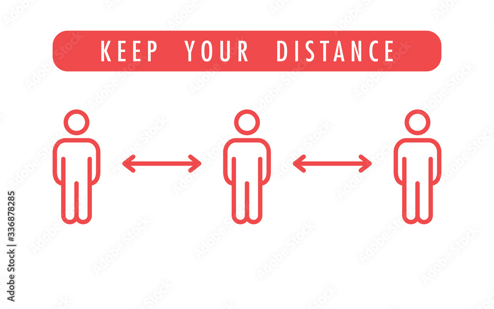 Social distancing vector icon. Keep your distance in public to prevent coronavirus pandemic. Preventive measures in quarantine times. Social distancing vector icon. Keep your distance in public to prevent coronavirus pandemic. Preventive measures in quarantine times.