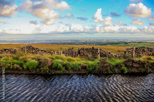 Fires on the Moors, Bolton, England, United Kingdom,  Fire Dams, Moorland photo