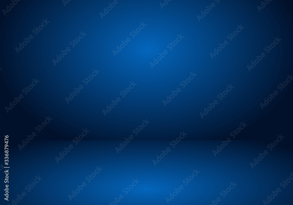 Obraz premium Blue Gradient abstract background. Blue template background. Blue empty room studio gradient used for background