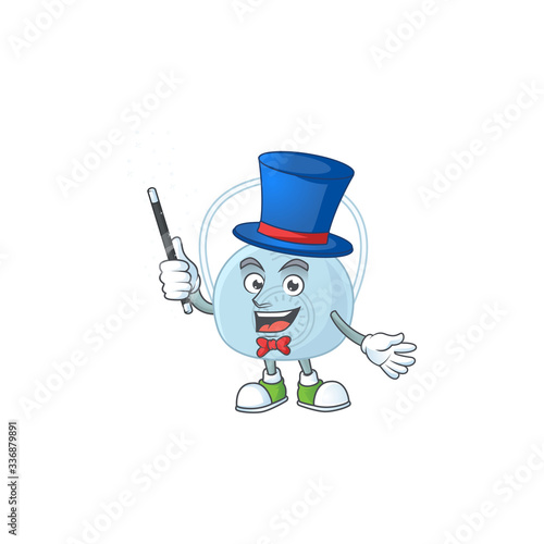 Talented breathing mask Magician cartoon design style