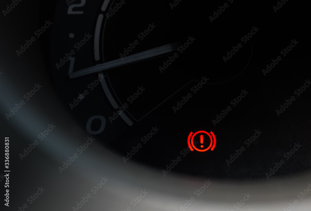Naklejka premium Symbol for pulling the handbrake on a car