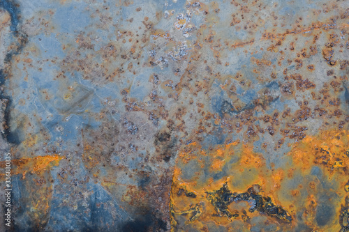 Scratched and rusted steel sheet