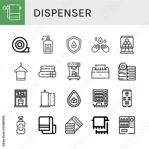 Set of dispenser icons