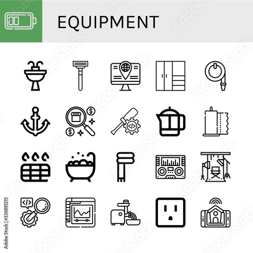 equipment icon set