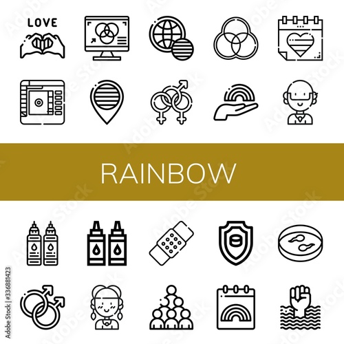 Set of rainbow icons