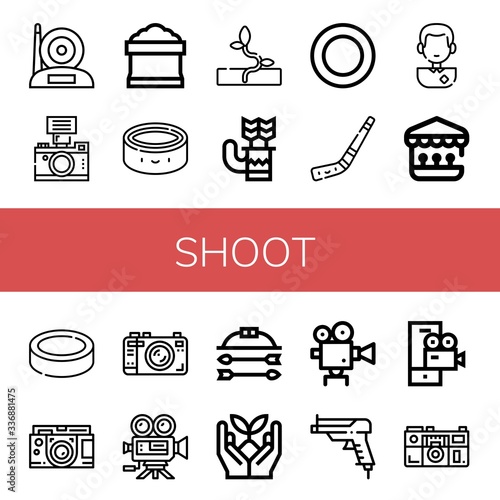 shoot simple icons set
