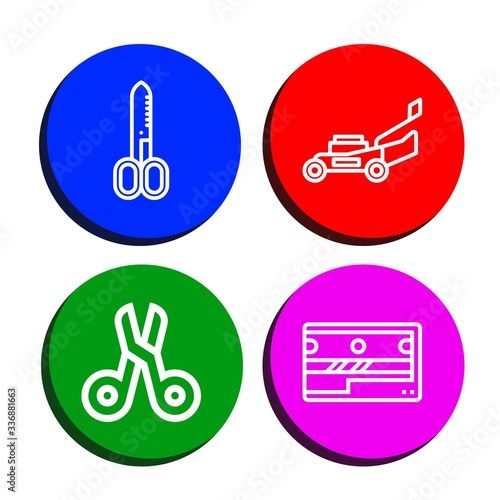 cutter simple icons set