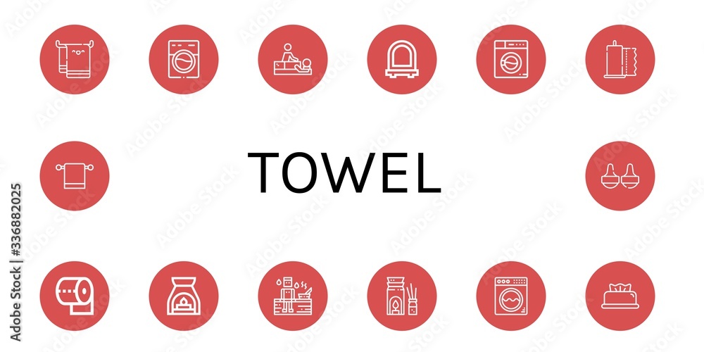 Set of towel icons Set of towel icons