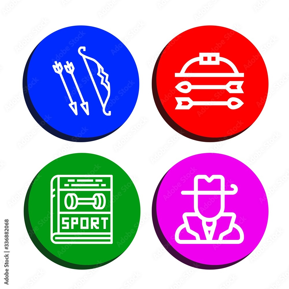 archery simple icons set archery simple icons set
