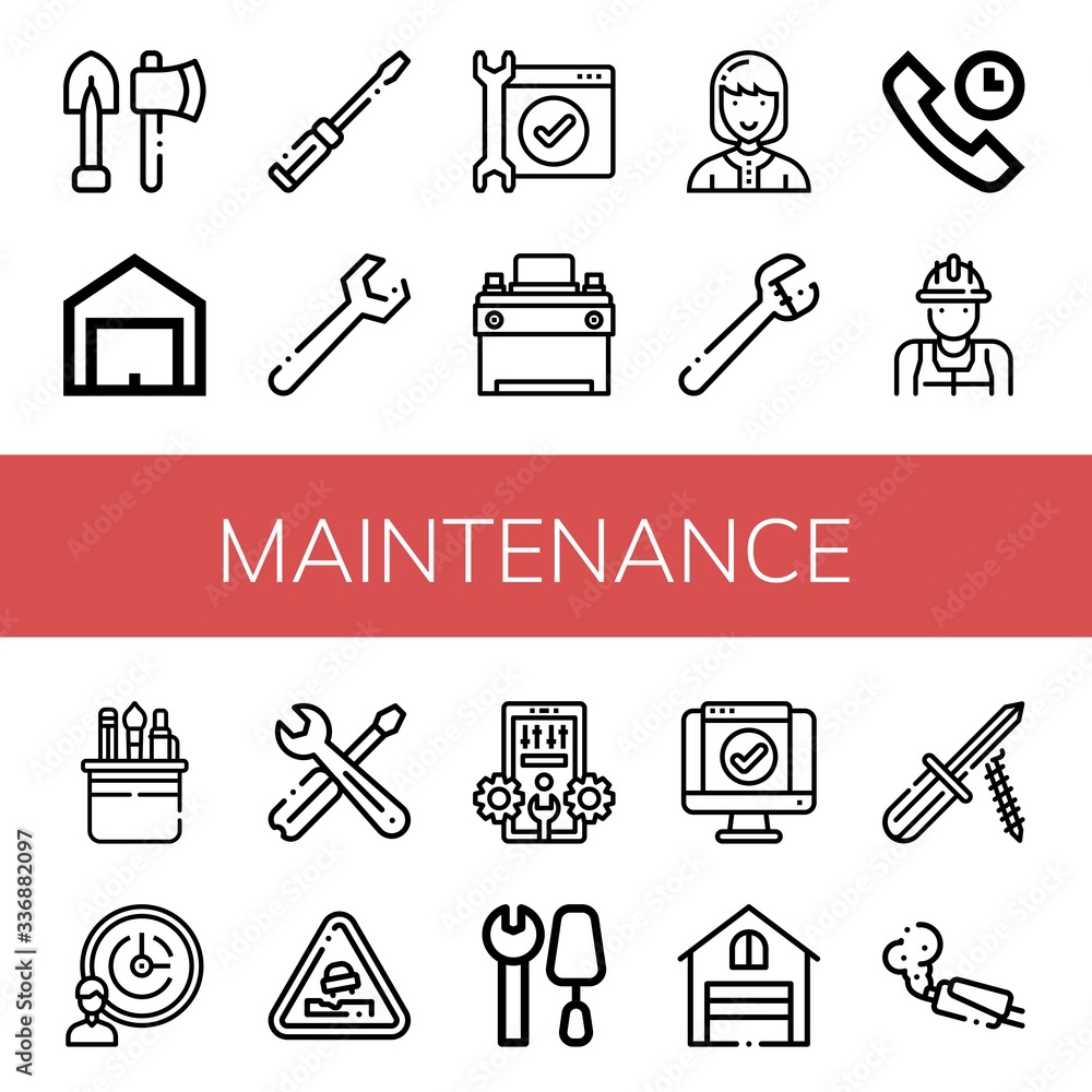 Obraz premium maintenance simple icons set