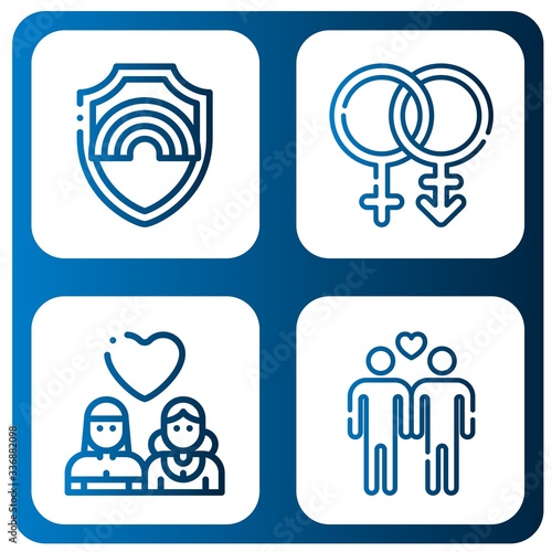 pride simple icons set
