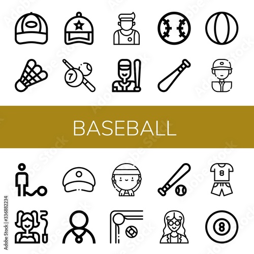 Set of baseball icons