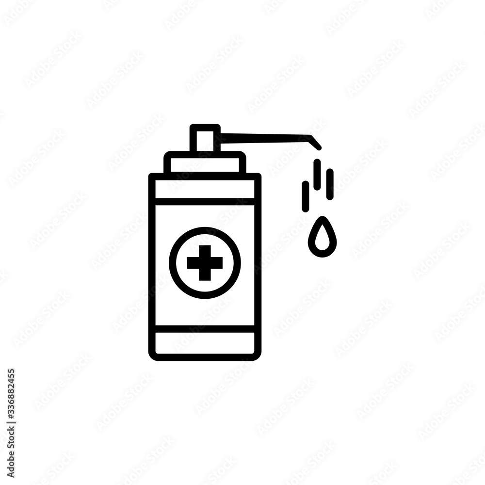 alcohol gel hand sanitizer line icon vector illustration alcohol gel hand sanitizer line icon vector illustration