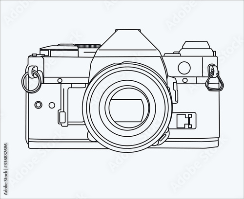 vintage film camera in vector 10