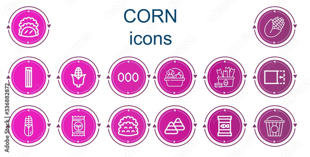 Editable 14 corn icons for web and mobile Editable 14 corn icons for web and mobile