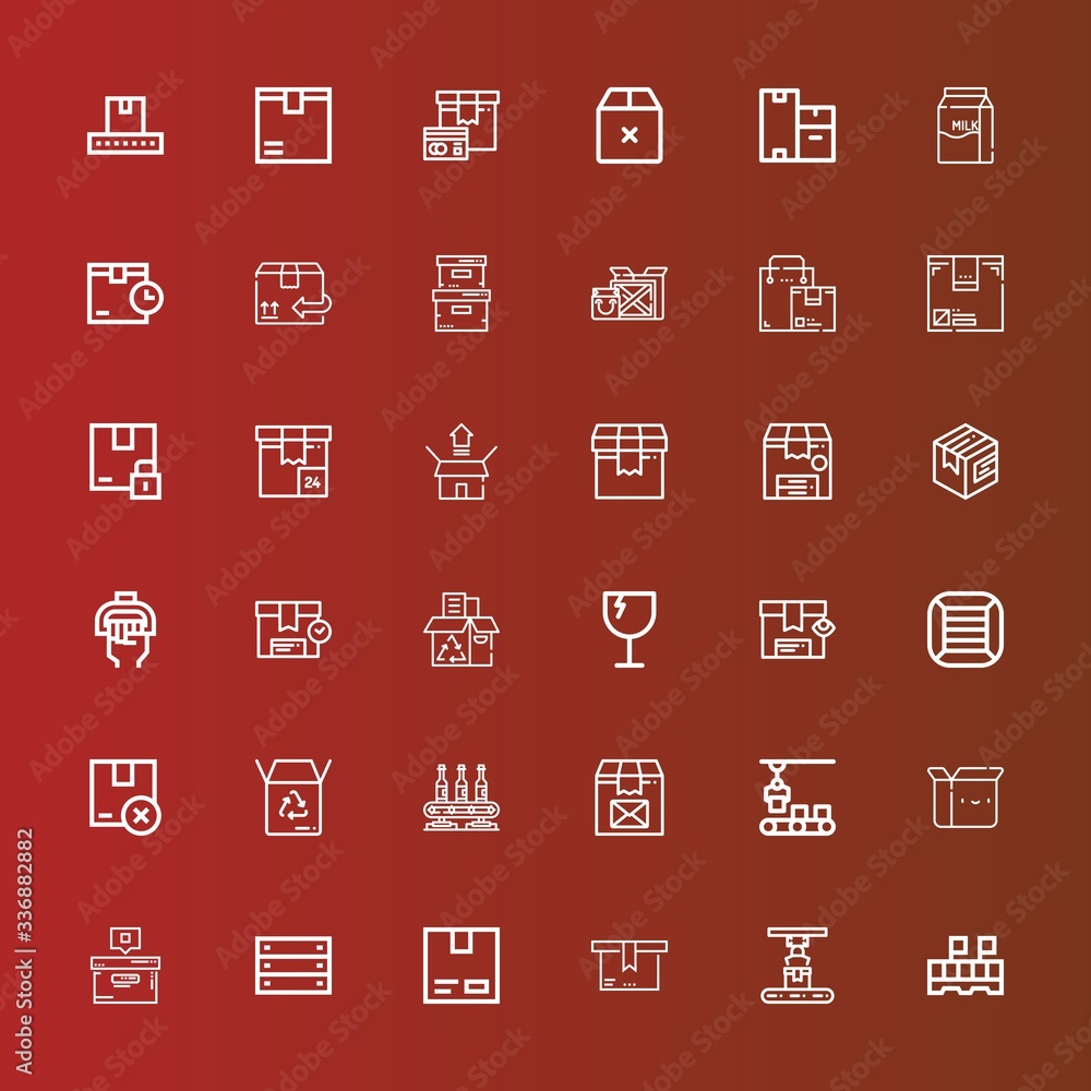 Editable 36 carton icons for web and mobile Editable 36 carton icons for web and mobile