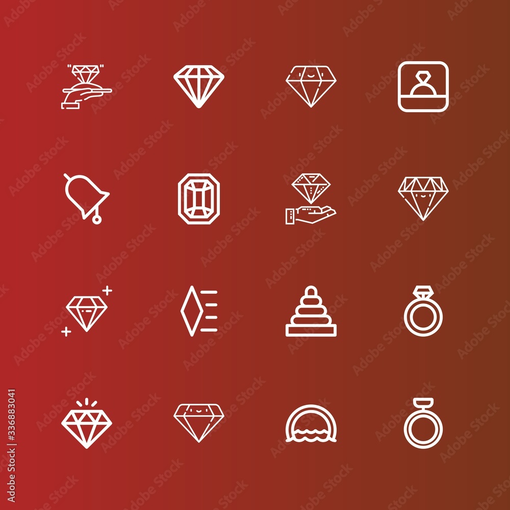 Editable 16 carat icons for web and mobile